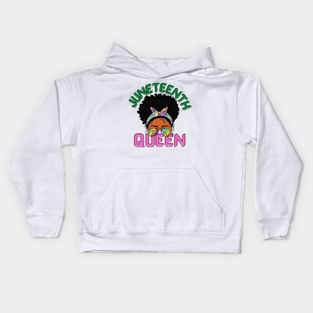 Juneteenth Queen African-American Freedom Design Kids Hoodie by PinkSugarPop